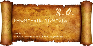 Mohácsik Olívia névjegykártya